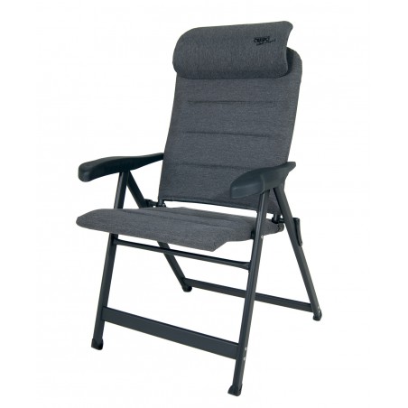 Fauteuil Tex Supreme Gris avec Appui-Tête Crespo - Confort, Ergonomie et Pliage Compact