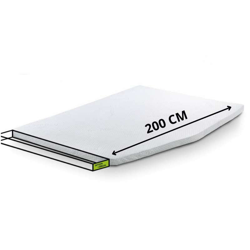 Option sur-matelas avec longueur de plus de 200 cm Option sur-matelas avec longueur de plus de 200 cm