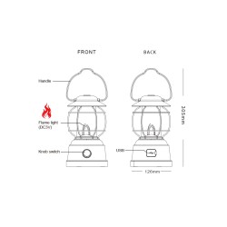 Lampe de Camping WOODY Lanterne - Intensité Variable et Rechargeable