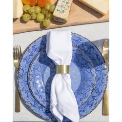 ASSIETTE STONE LINE - MELAMINE - Ø 20.5CM - 1 PC (Turquoise / Azure / Sable) - Gimex