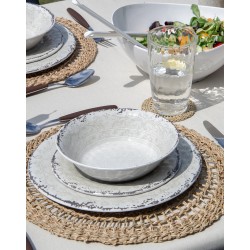 ASSIETTE STONE LINE - MELAMINE - Ø 20.5CM - 1 PC (Turquoise / Azure / Sable) - Gimex
