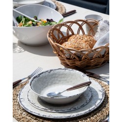 BOL STONE LINE - MELAMINE - Ø 19CM - 1 PC (Turquoise / Azur / Sable) - Gimex