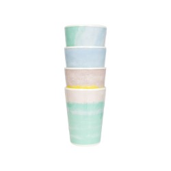 Mug Barfleur - Mélamine - 4 pièces | Design Pastel & Résistant