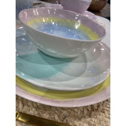 VAISSELLE PASTEL BARFLEUR - MELAMINE - 12 PCS | Résistante et Élégante