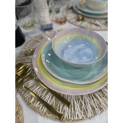 VAISSELLE PASTEL BARFLEUR - MELAMINE - 12 PCS | Résistante et Élégante