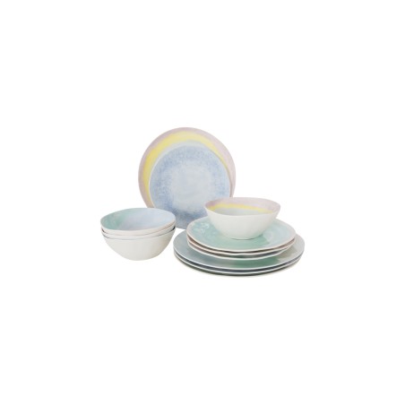 VAISSELLE PASTEL BARFLEUR - MELAMINE - 12 PCS | Résistante et Élégante