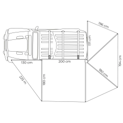 Store latéral Leaf Extended 200cm Vickywood 270°