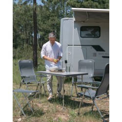 Table Rectangulaire Gris Alu Crespo – Pratique et Durable pour Camping