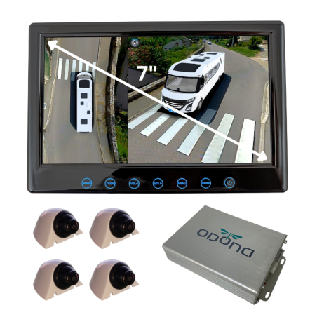 Système Caméra 360° Drone View 5 HDMI (Coques Blanches + Écran 7'')