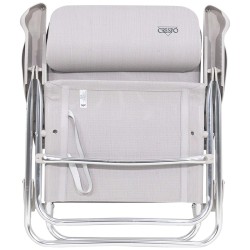 Fauteuil de plage avec appuie-tête Crespo – Chaise réglable 7 positions compacte