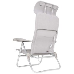 Fauteuil de plage avec appuie-tête Crespo – Chaise réglable 7 positions compacte