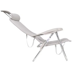 Fauteuil de plage avec appuie-tête Crespo – Chaise réglable 7 positions compacte