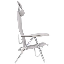 Fauteuil de plage avec appuie-tête Crespo – Chaise réglable 7 positions compacte