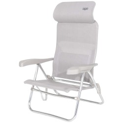 Fauteuil de plage avec appuie-tête Crespo – Chaise réglable 7 positions compacte