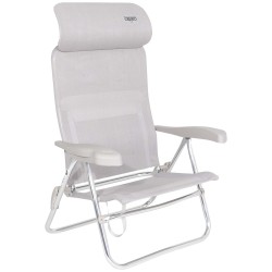 Fauteuil de plage avec appuie-tête Crespo – Chaise réglable 7 positions compacte