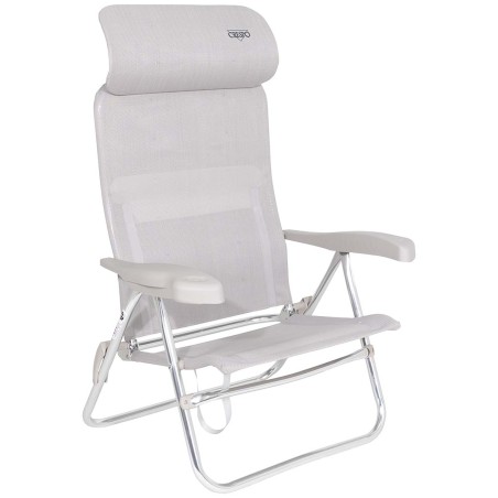 Fauteuil de plage avec appuie-tête Crespo – Chaise réglable 7 positions compacte