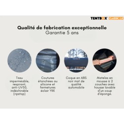 Tente de Toit Tentbox Classic 2.0 – Confort, rapidité et robustesse pour vos aventures