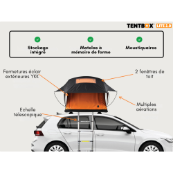 Tente de Toit TentBox Lite 2.0 – compacte, légère et facile à installer