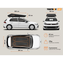 Tente de Toit TentBox Go – ultra-légère, rapide et polyvalente
