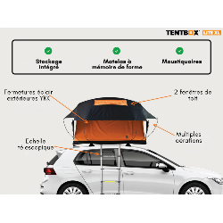 Tente de Toit TentBox Lite XL – familiale, spacieuse et rapide à installer
