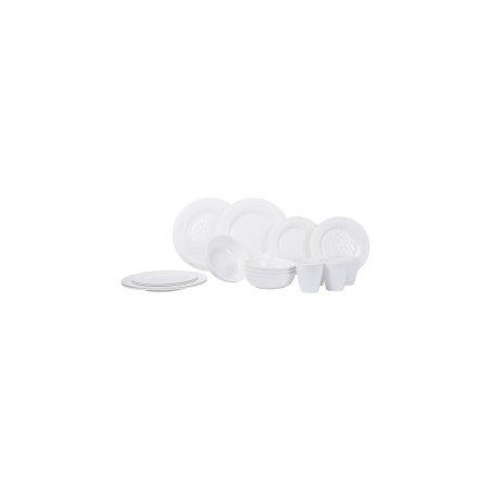 Vaisselle Pastel Royal Line – Mélamine Blanc – 16 pièces | Service incassable et élégant