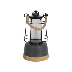 Lampe lanterne Harlington 370 lm – Rechargeable & design bambou